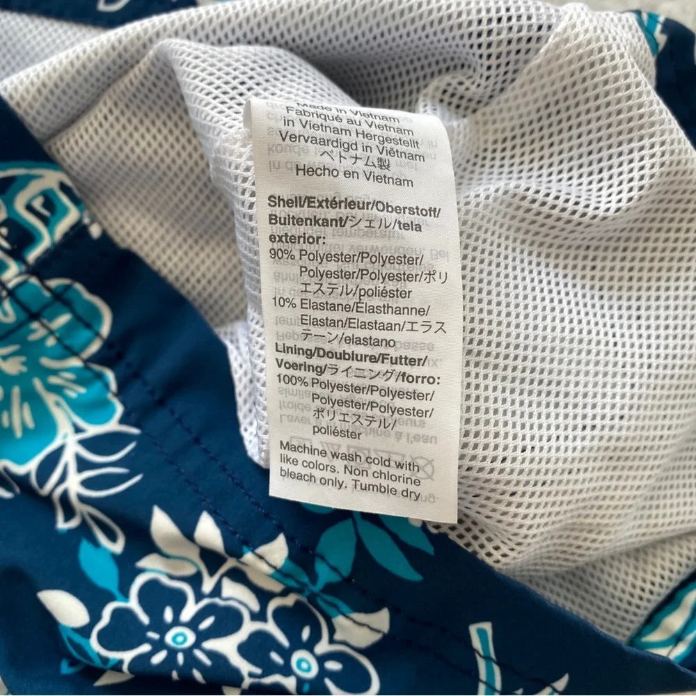 J.crew blue swim trunks floral pineapple cool tropical pattern men’s size 35